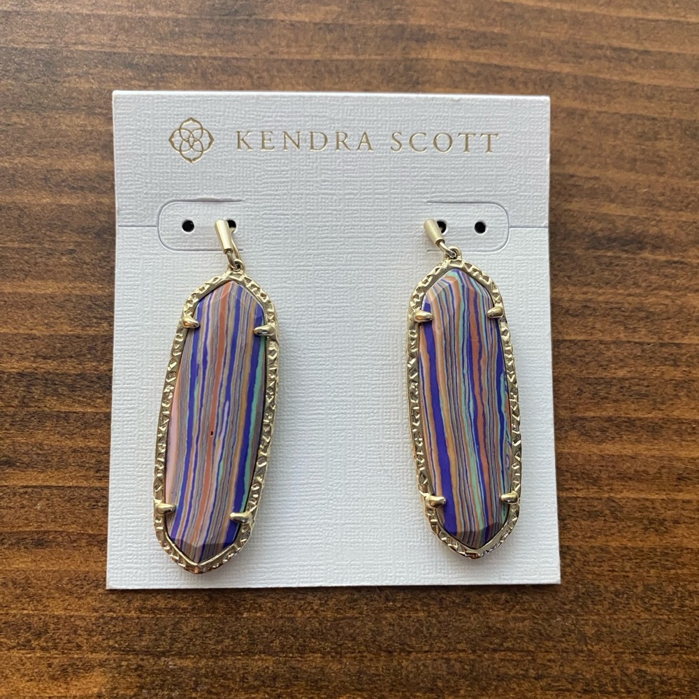Kendra Scott Layla Pink Rainbow Calsilica Earring